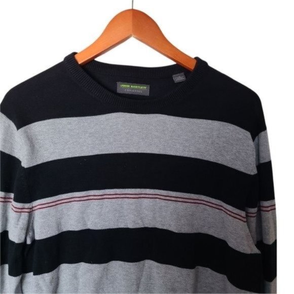 John Bartlett Consensus Men's Stripe Crew Neck Sweater size M Medium 100% Cotton - Picture 3 of 9